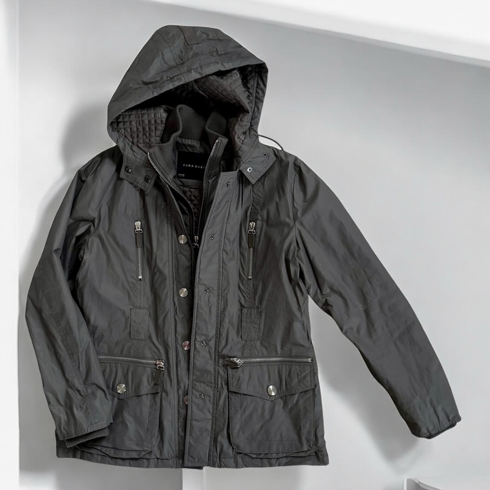 Zara Utility Jacket Anorak Coat XL
